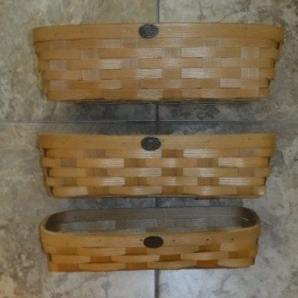 Peterboro Woven Nesting Baskets Set 3‎ Tan Rectangular Handcrafted Decor